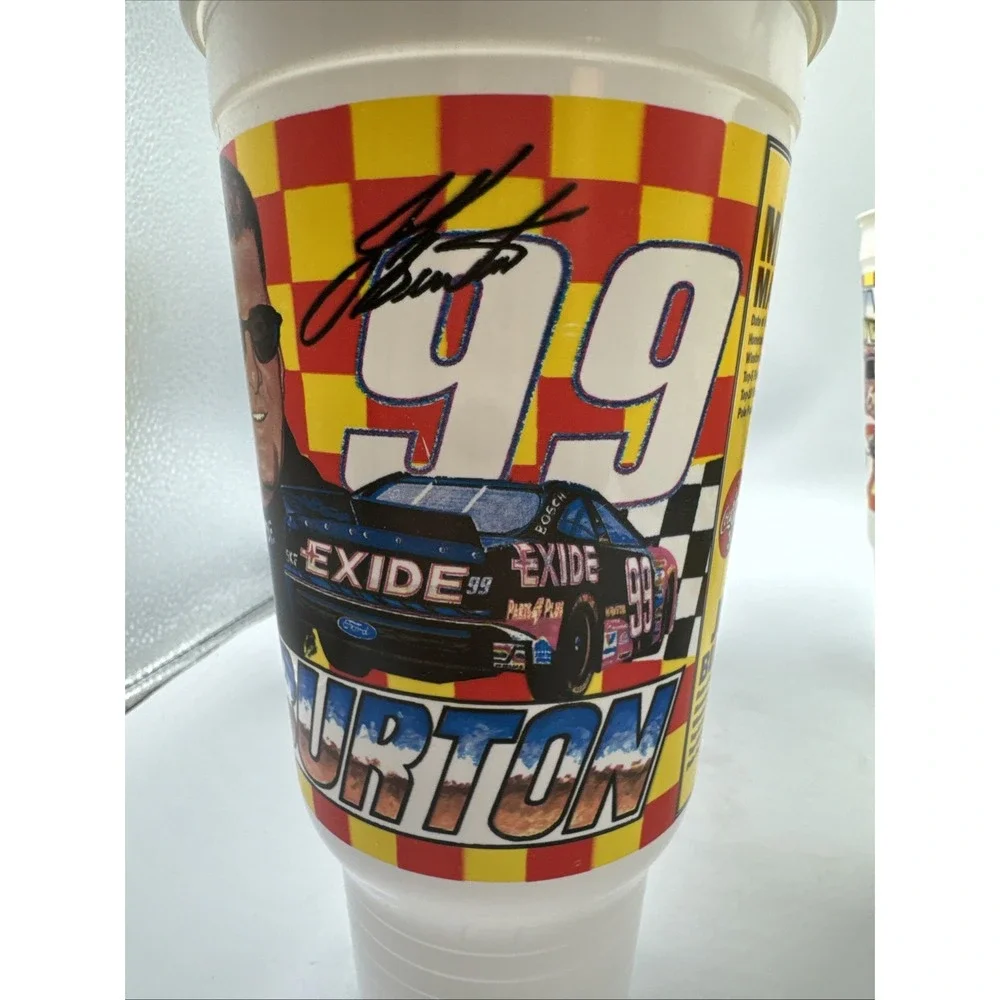 Vintage Hardees All Star Racing‎ Mark Martin Jeff Burton NASCAR Plastic Cups (6)